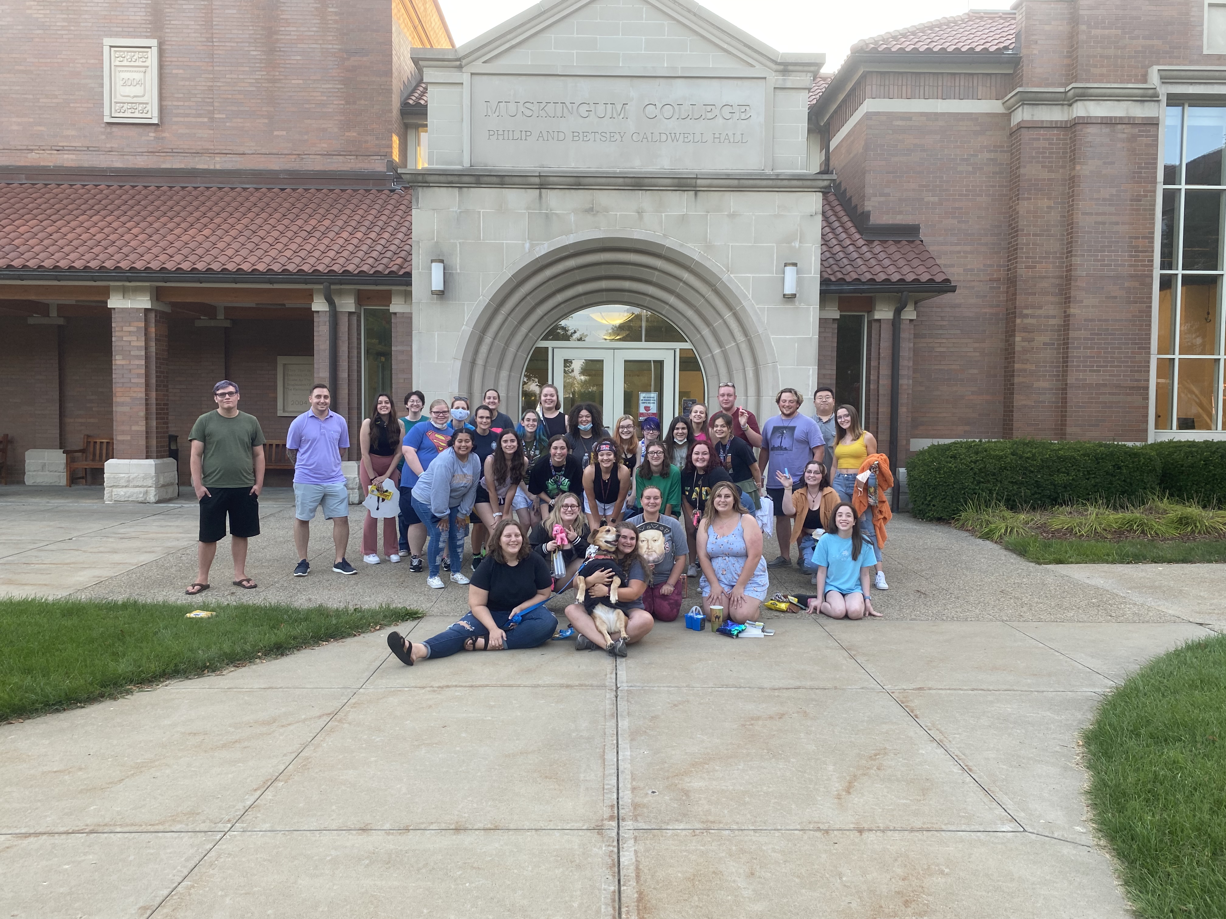 Students in front of Caldwell Hall
