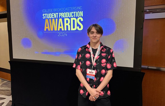 Vincent at the Student Production Awards