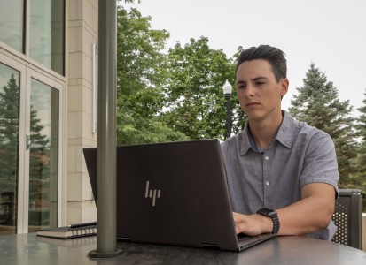 Student with a laptop